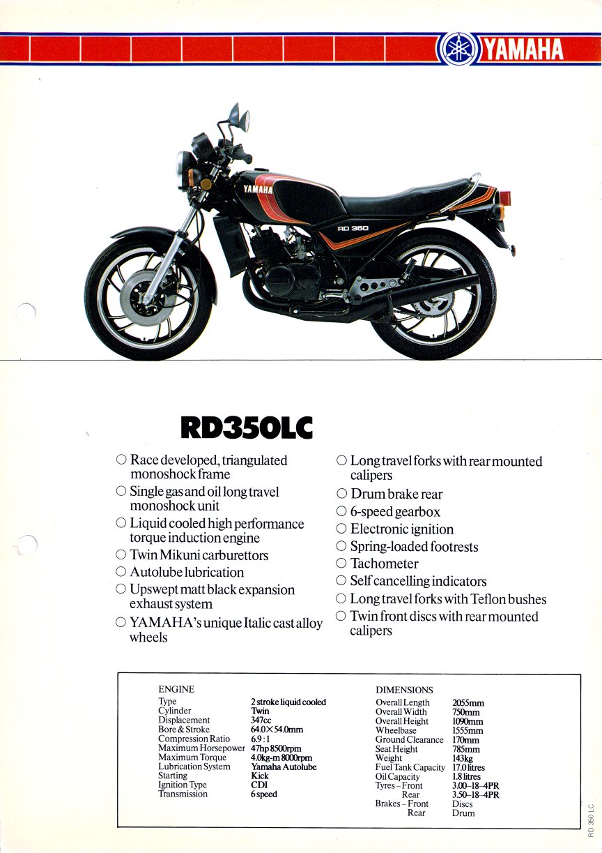 yamaha rd350lc specs